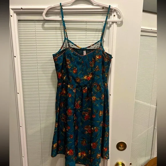 Xhilaration High-low dress size Medium in Beautiful Teal & Orange Fall Colors - Picture 8 of 8